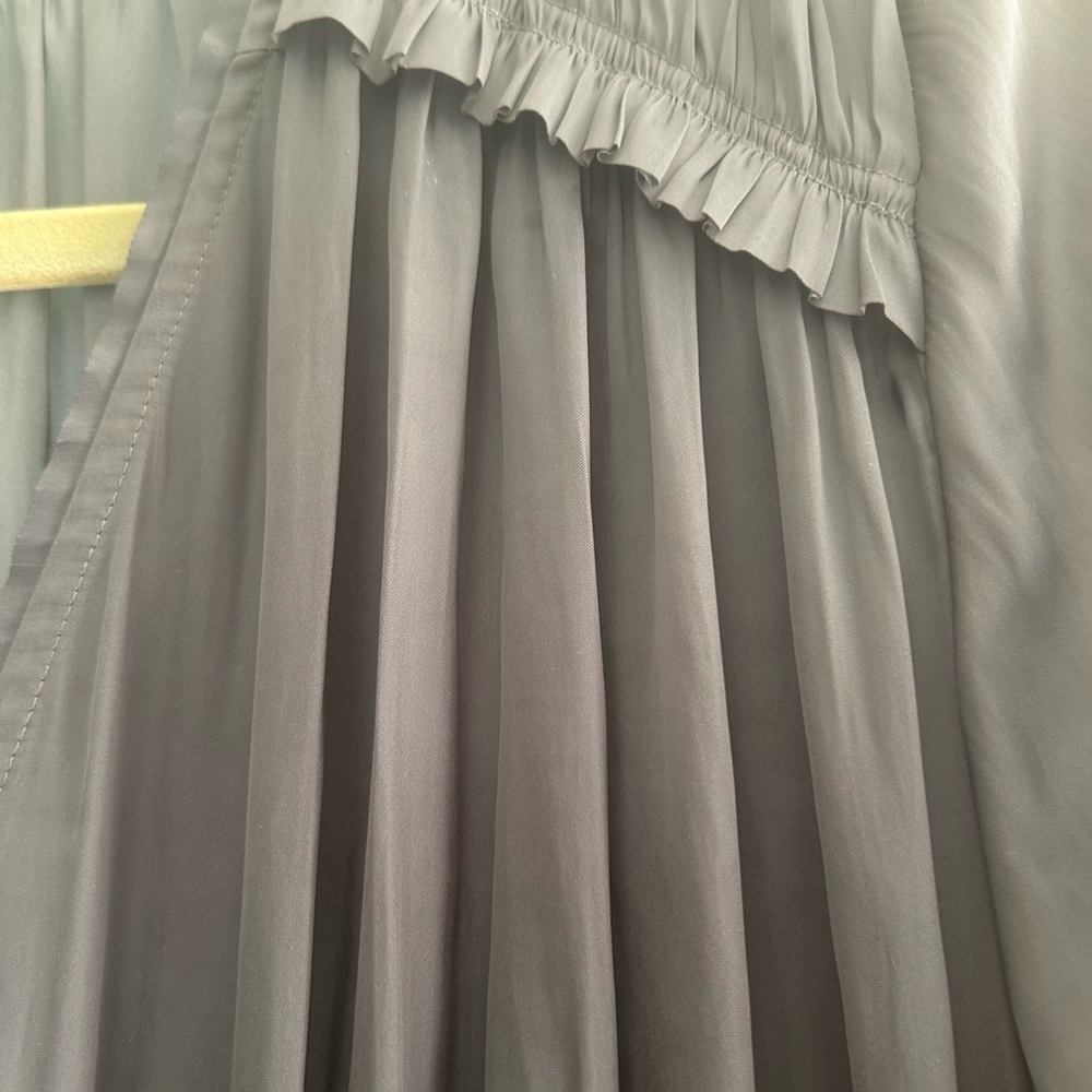 Gerard Darel Gray/dark smocked tiered rouched silver dress - Picture 5 of 6